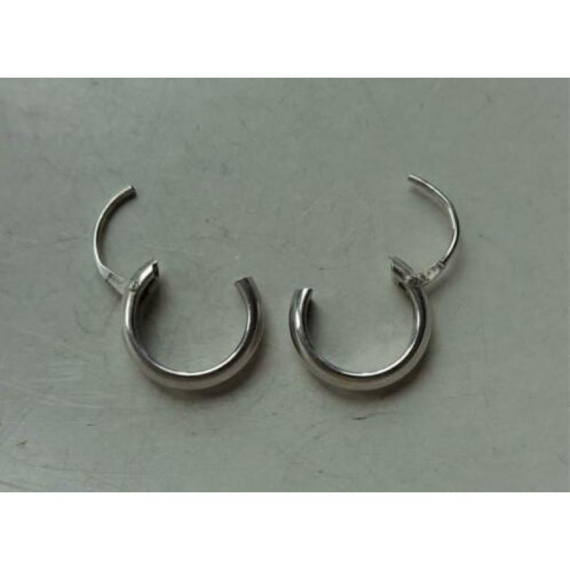 Zilveren creool oorbellen: 13 mm