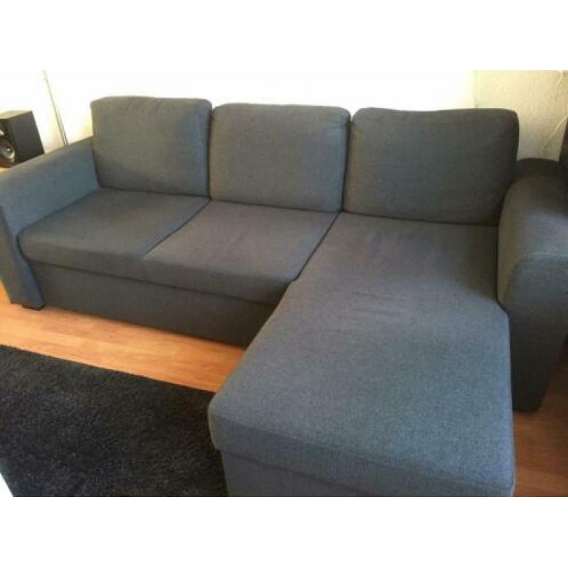 Hoekbank slaapbank met opbergruimte antraciet als nieuw!