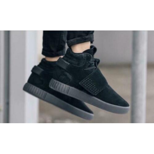 Adidas invader tubular zwarte suède sneakers, schoenen