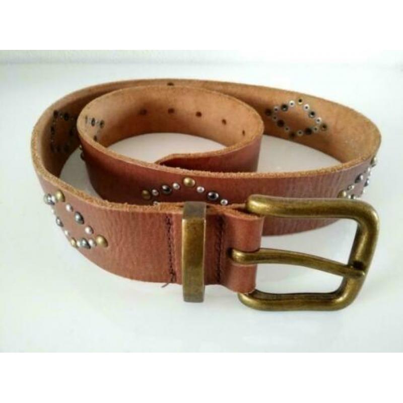 Leren riem dames leer leder bruin 108 x 4 cm