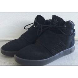 Adidas invader tubular zwarte suède sneakers, schoenen