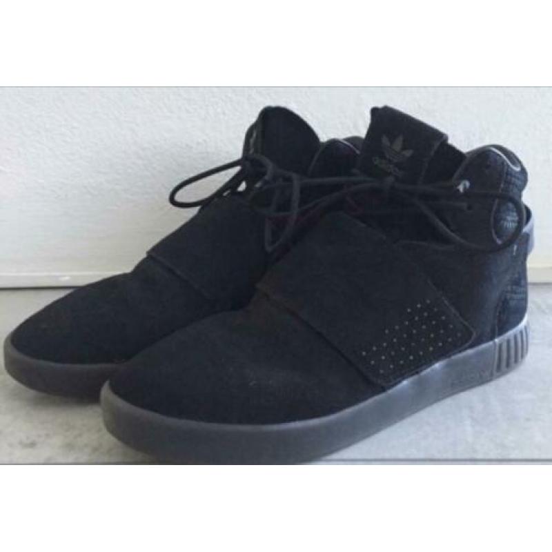 Adidas invader tubular zwarte suède sneakers, schoenen