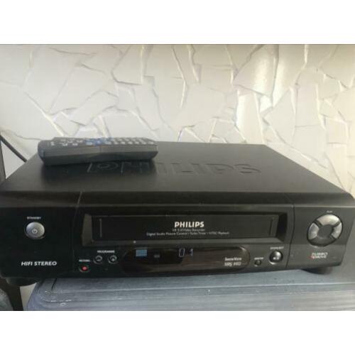 Philips VHS video speler/ recorder, incl. Afst. Bediening