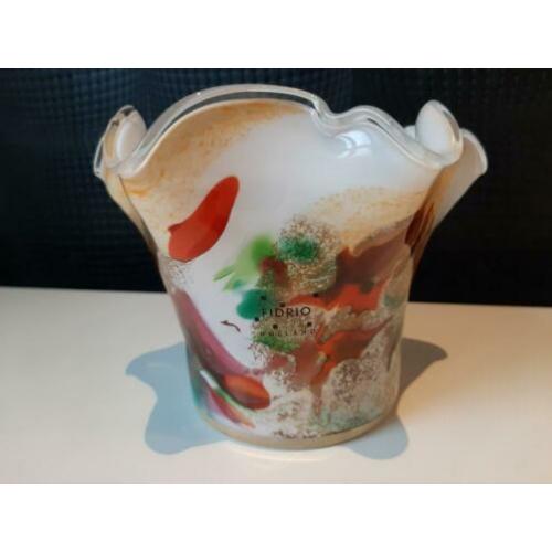 Luxe Fidrio vaas multi colour 16cm !