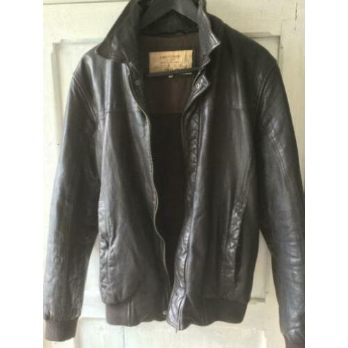 Super mooie pilotenvest, bruin leder, duur merk,Chevignon