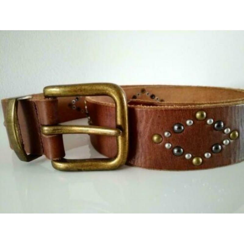 Leren riem dames leer leder bruin 108 x 4 cm