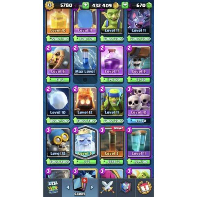 Clash Royale bijna alles maxed account