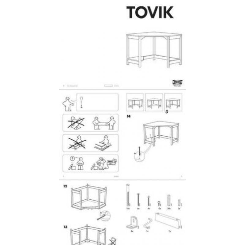IKEA Tovik Houten Hoekbureau
