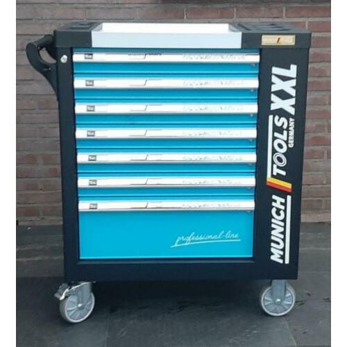 Gereedschapswagen rvs werkblad 6 lades gevuld