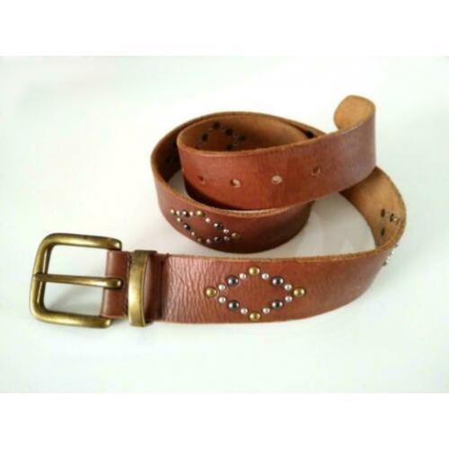 Leren riem dames leer leder bruin 108 x 4 cm