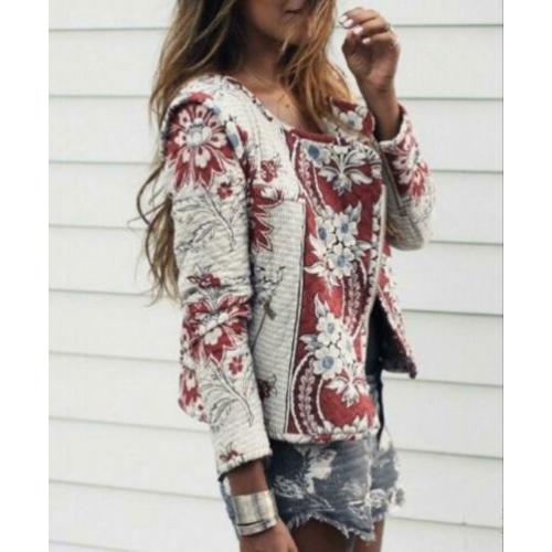 Zara quilted biker jasje bloemen print isabel marant stijl