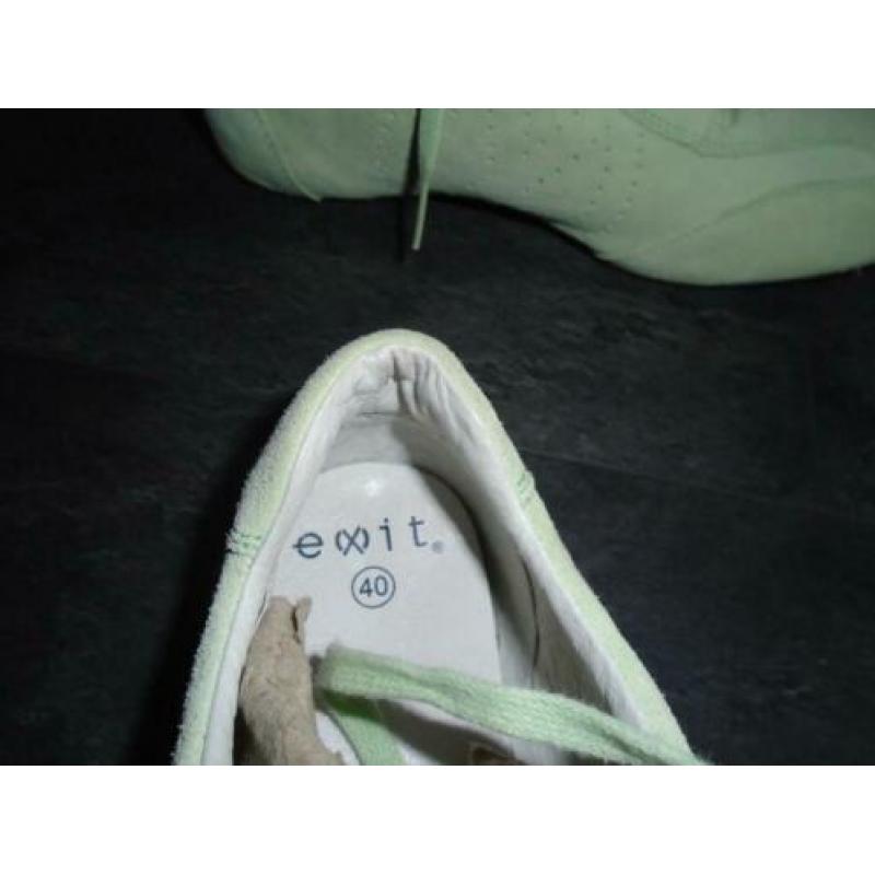 Exit Pistache Groen Suedine Sneakers Gympen maat 40 Nieuw