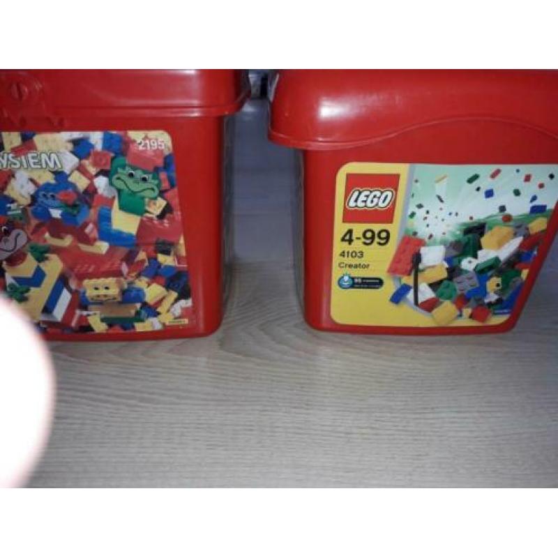 lego emmers leeg 2 stuks met deksel van set 2195 en 4104