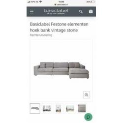 Festone elementen hoekbank/ vintage stone