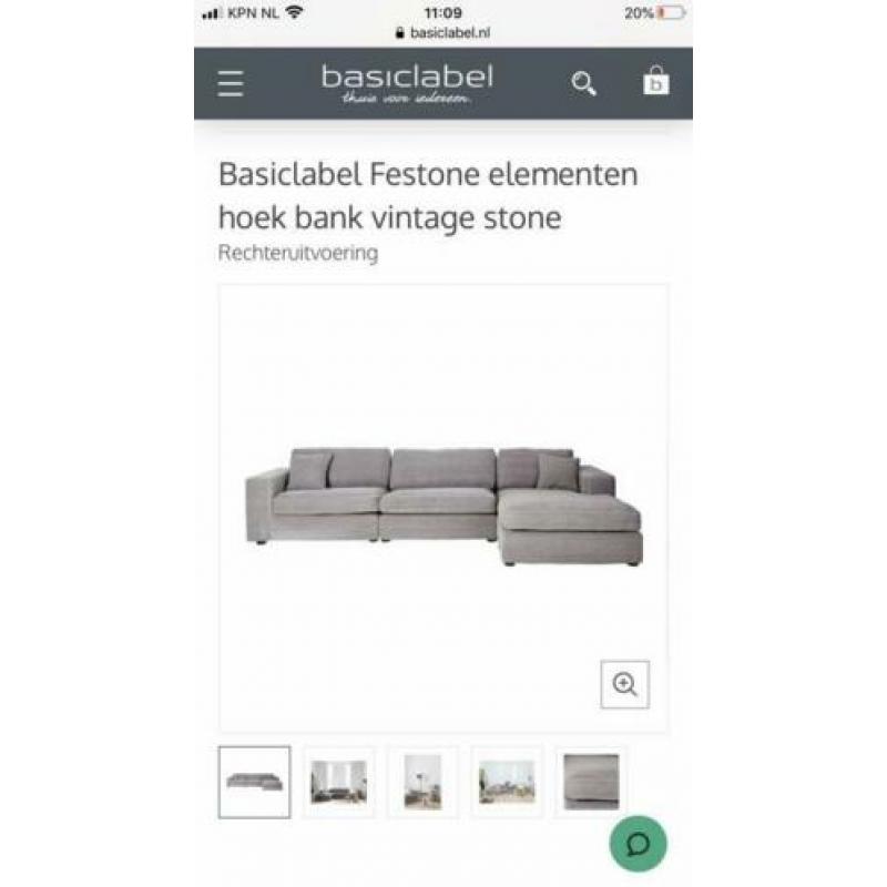Festone elementen hoekbank/ vintage stone