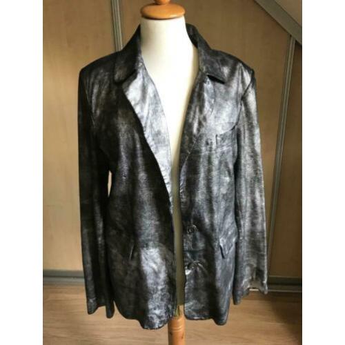 Enes zilveren leren blazer