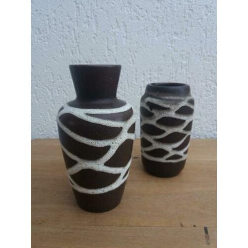 Fraaie vintage vaasjes. Retro Scheurich vaas. W-Germany