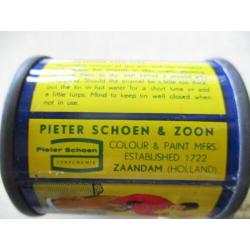 0066) origineel blikje pieter schoen zaandam volendam enamel