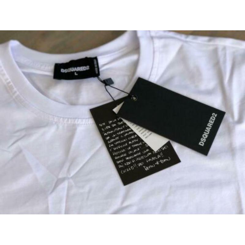 Dsquared T-shirt DSQ2 Merk Wit Maat M Nieuw Heren