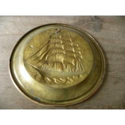 groot koperen wandbord