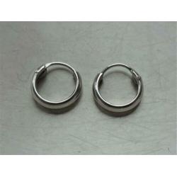 Zilveren creool oorbellen: 13 mm