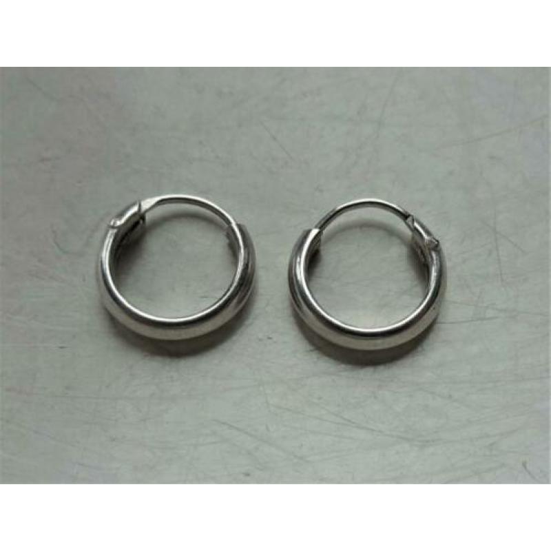 Zilveren creool oorbellen: 13 mm