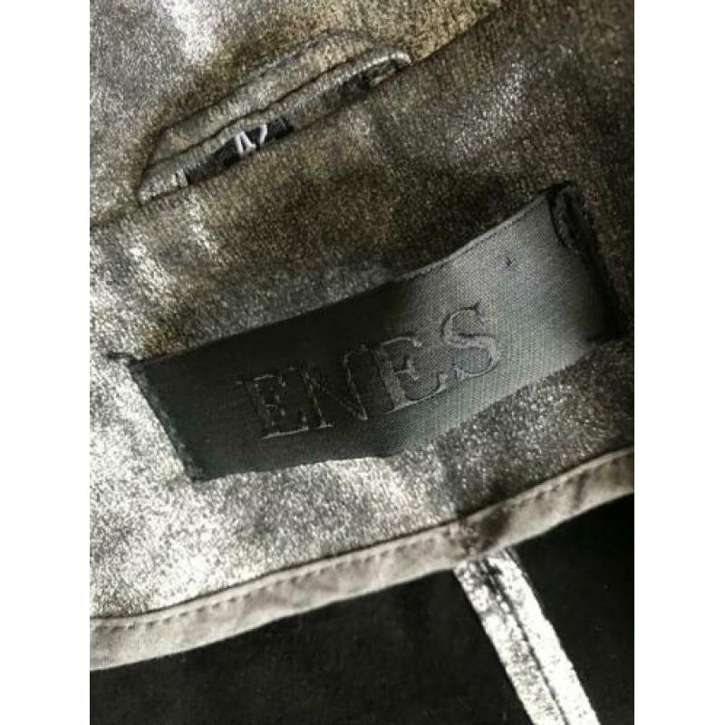 Enes zilveren leren blazer