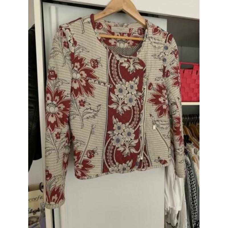Zara quilted biker jasje bloemen print isabel marant stijl