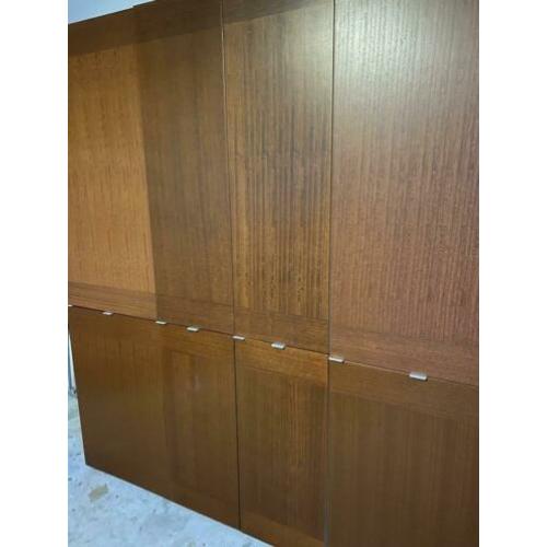 Ikea keukenkasten (warmbruin), 4 stuks met koelkast+vriezer