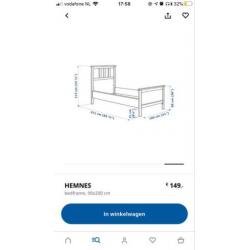 Mooi wit ikea 1 persoons bed + lattenbodem