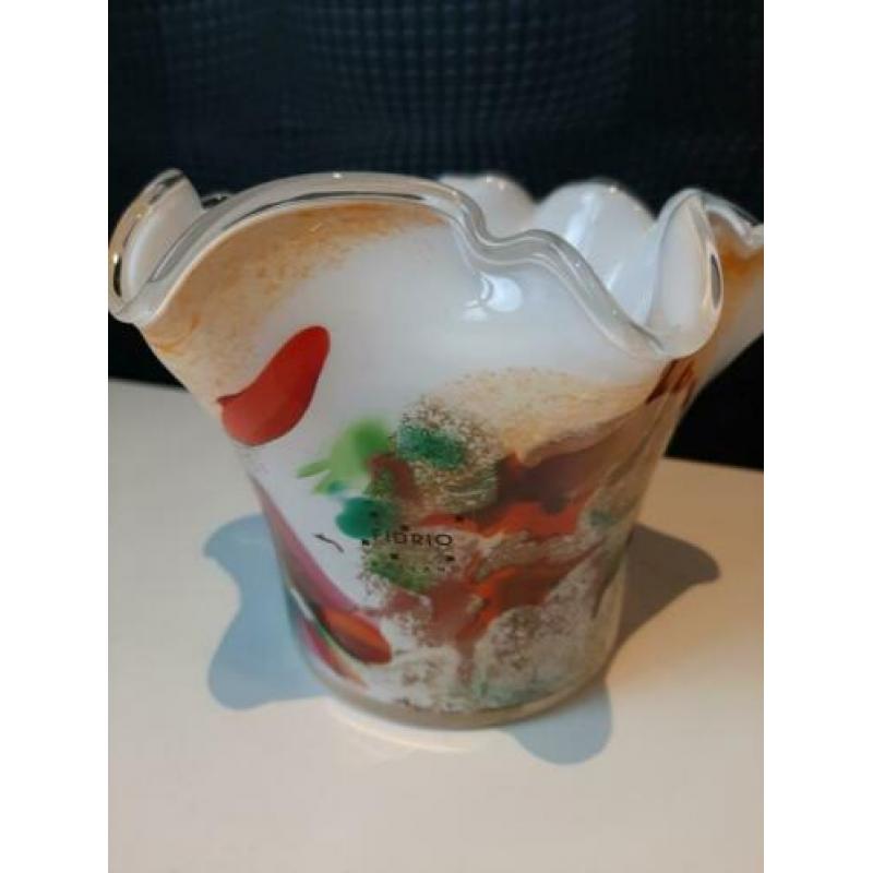 Luxe Fidrio vaas multi colour 16cm !