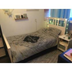 Mooi wit ikea 1 persoons bed + lattenbodem