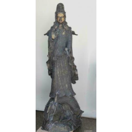 Zeer groot bronzen beeld Quan Yin 48kg