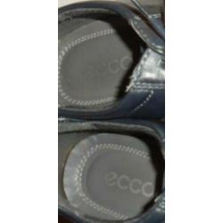 P46) blauw leer ecco schoenen maat 41 veter leer binnen en b