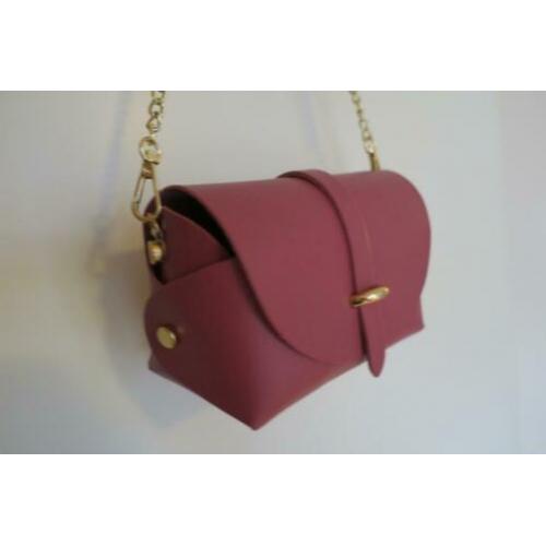 NIEUW leer designer Italy leer Pelle schoudertasje roze