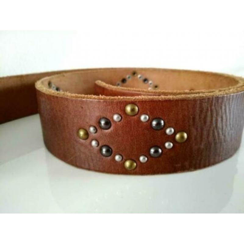 Leren riem dames leer leder bruin 108 x 4 cm