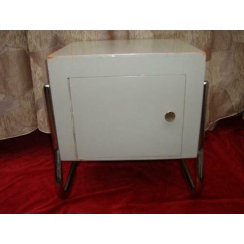Vintage Retro Jaren 60 Hout/Chroom Nachtkastje Kastje