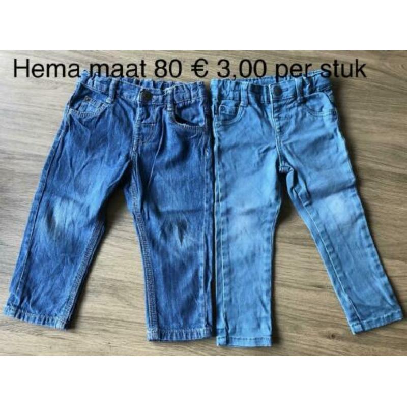 Broekjes van Hema, Primark, Prenatal en Ter Stal maat 80