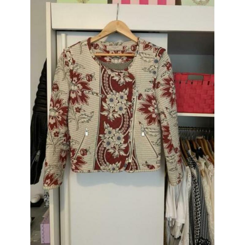 Zara quilted biker jasje bloemen print isabel marant stijl