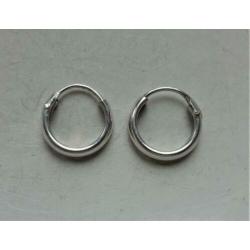 Zilveren creool oorbellen: 13 mm