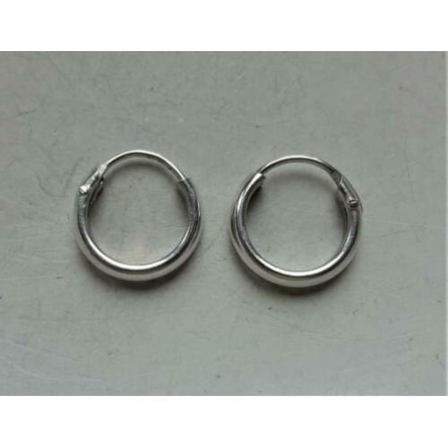 Zilveren creool oorbellen: 13 mm