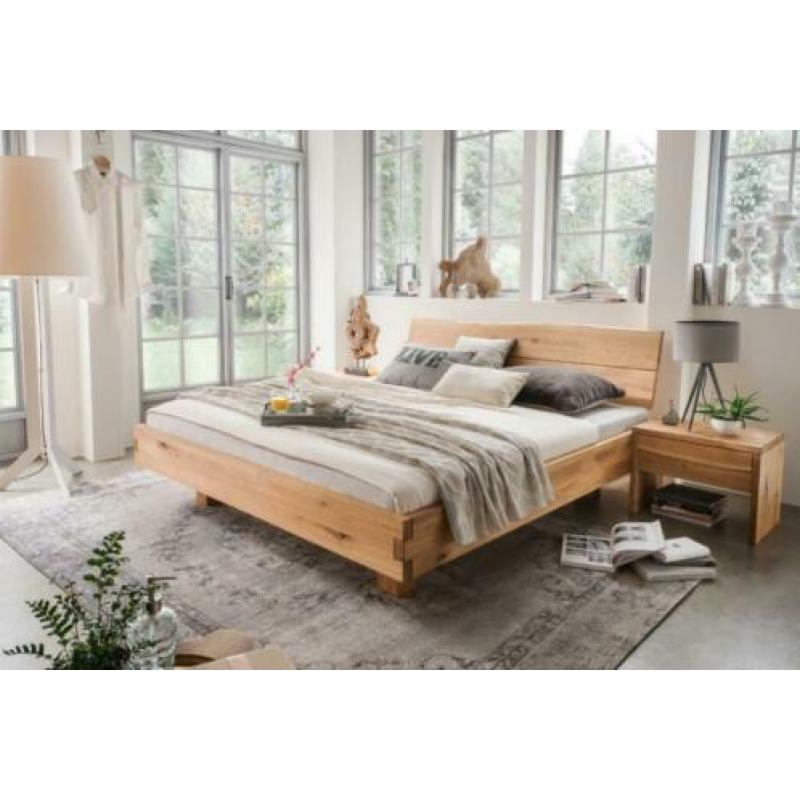 Grenen houten bed ODIN met 4 bedlades, Massief hout.