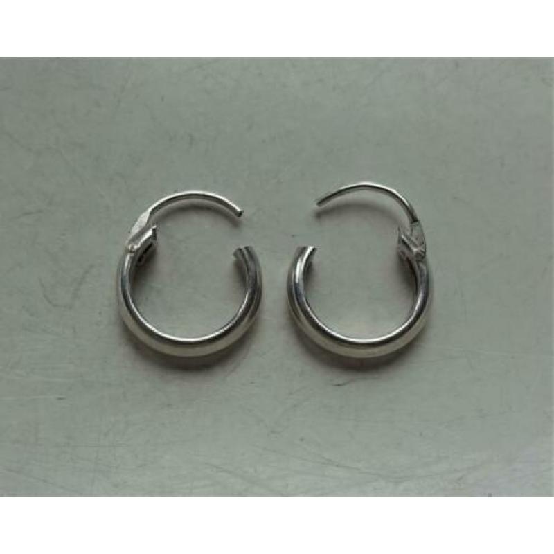 Zilveren creool oorbellen: 13 mm