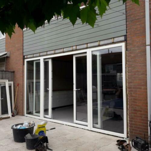 4-delige schuifpui standaard wit kunststof 6000x2200