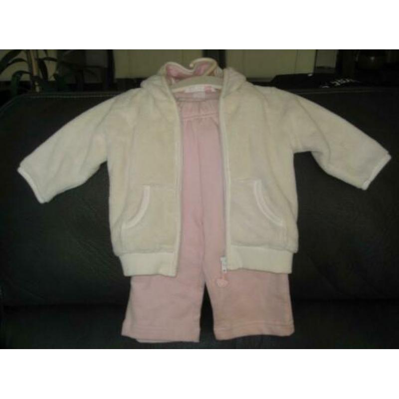Baby Setje Ecru-Roze op Hangertje 68-74