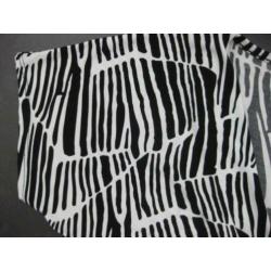Jurk met zwart-wit print, zebra, korte mouw maat L, mt 40