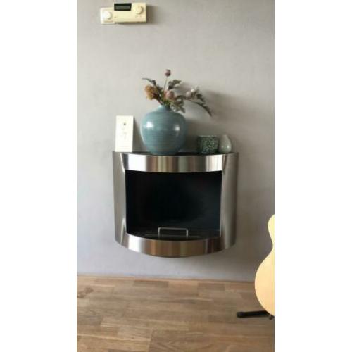 Roestvrijstalen sfeerhaard bio-ethanol, wandhaard