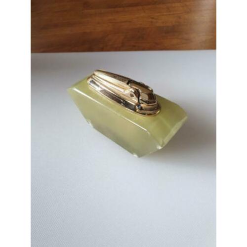 Marmeren Ronson aansteker, Tafelaansteker, vintage, groen