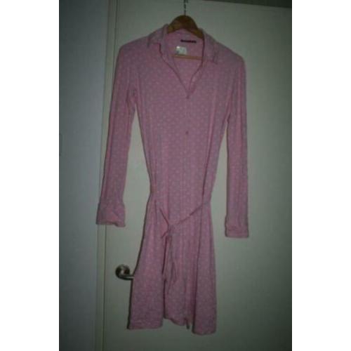 Steppin out nieuwe jurk polkadot stippen roze/ wit mt M