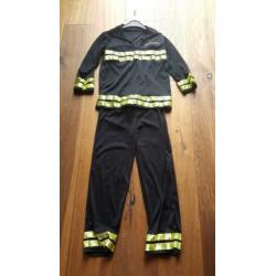 Brandweer pak met helm carnaval 7-10 jaar maat 122-128